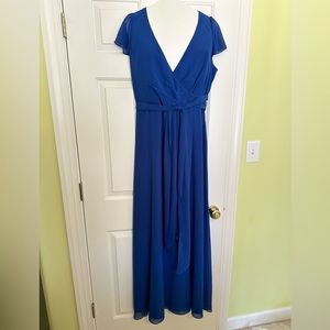 Ceremony by Joanna August Royal Blue Wrap Dress, Sz L